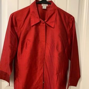 Red satin blouse